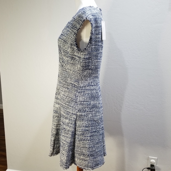 Rebecca Taylor Tweed v-neck A-line mini dress 10 - Picture 5 of 12